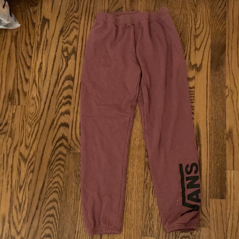 Youth girls large vans sweatpants. Maroon color